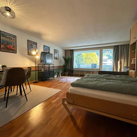 Apartment Alpine Hideaway - Cozy Mountainview Studio, Home-cinema, Free Parking, Ski, Engelberg, Luzern *