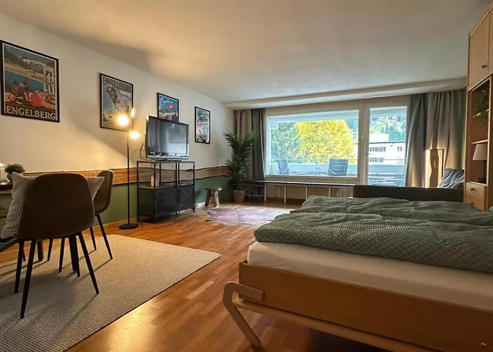 Apartment Alpine Hideaway - Cozy Mountainview Studio, Home-cinema, Free Parking, Ski, Engelberg, Luzern *